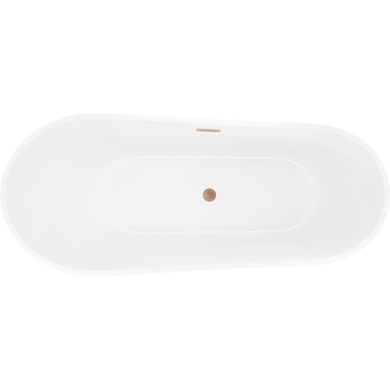Mexen Dora baignoire autoportante 170 x 75 cm, blanche, trop-plein cuivre brossé - 52071707500-65