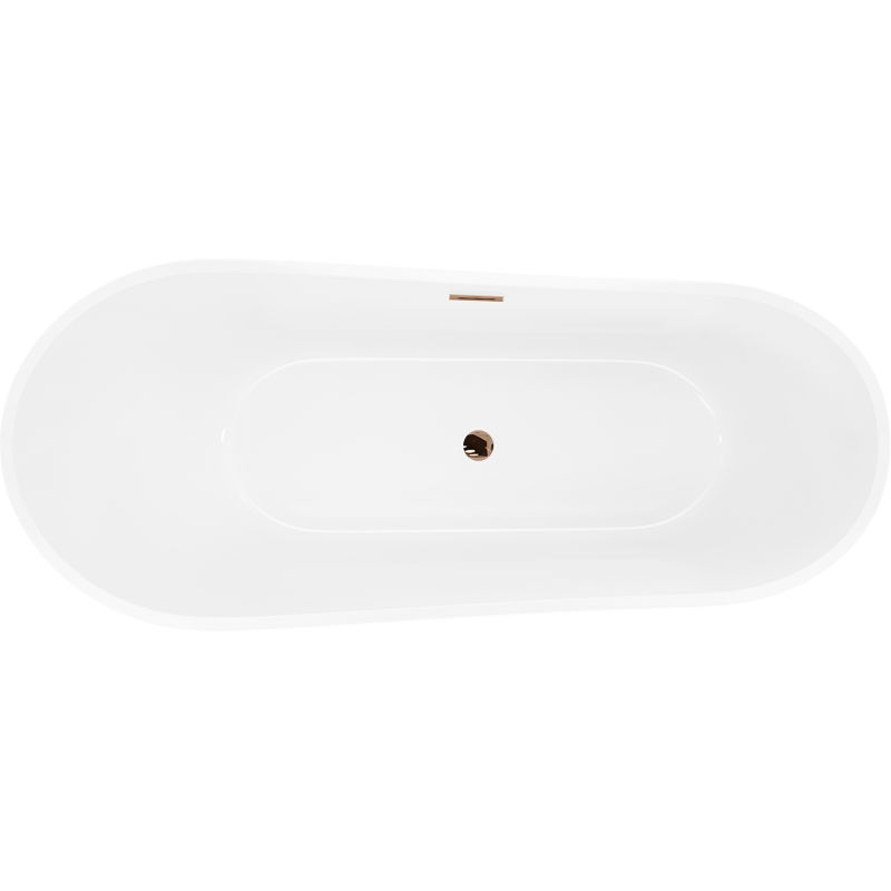 Mexen Dora baignoire autoportante 170 x 75 cm, blanc/noir, trop-plein or rose - 52071707575-60