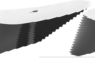 Mexen Dora baignoire autoportante 170 x 75 cm, blanc/noir, trop-plein gris canon brossé - 52071707575-66