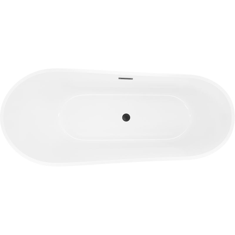 Mexen Dora baignoire autoportante 170 x 75 cm, blanc/noir, trop-plein noir - 52071707575-70