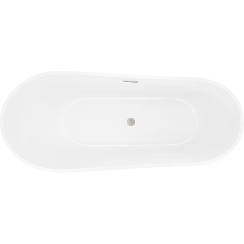 Mexen Dora baignoire autoportante 170 x 75 cm, blanc/noir, trop-plein nickel brossé - 52071707575-97