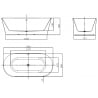 Mexen Oval Slim baignoire autoportante adossée 170 x 80 cm, blanche, trop-plein chromé - 52661708000-01