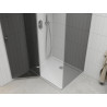 Mexen Roma cabine de douche pivotante 100 x 80 cm, graphite, chrome + receveur Flat, blanc - 854-100-080-01-40-4010
