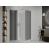 Mexen Roma cabine de douche battante 100 x 100 cm, graphite, chrome + receveur Flat, blanc - 854-100-100-01-40-4010