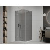 Mexen Roma cabine de douche battante 100 x 100 cm, graphite, chrome + receveur Flat, blanc - 854-100-100-01-40-4010