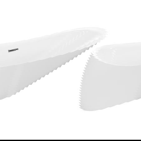 Mexen Lotos baignoire autoportante 140 x 75 cm, blanche, trop-plein gun gray brossé - 52051407700-66