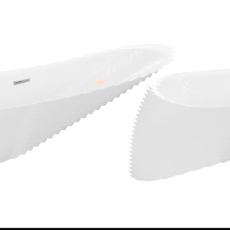 Mexen Lotos baignoire autoportante 140 x 75 cm, blanche, trop-plein en cuivre brossé - 52051407700-65