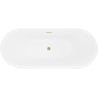Mexen Lotos baignoire autoportante 140 x 75 cm, blanc/noir, trop-plein brossé or - 52051407775-55