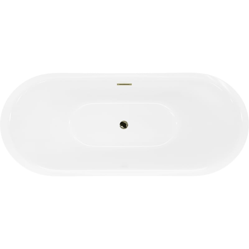 Mexen Lotos baignoire autoportante 150 x 75 cm, blanche, trop-plein doré - 52051507700-50
