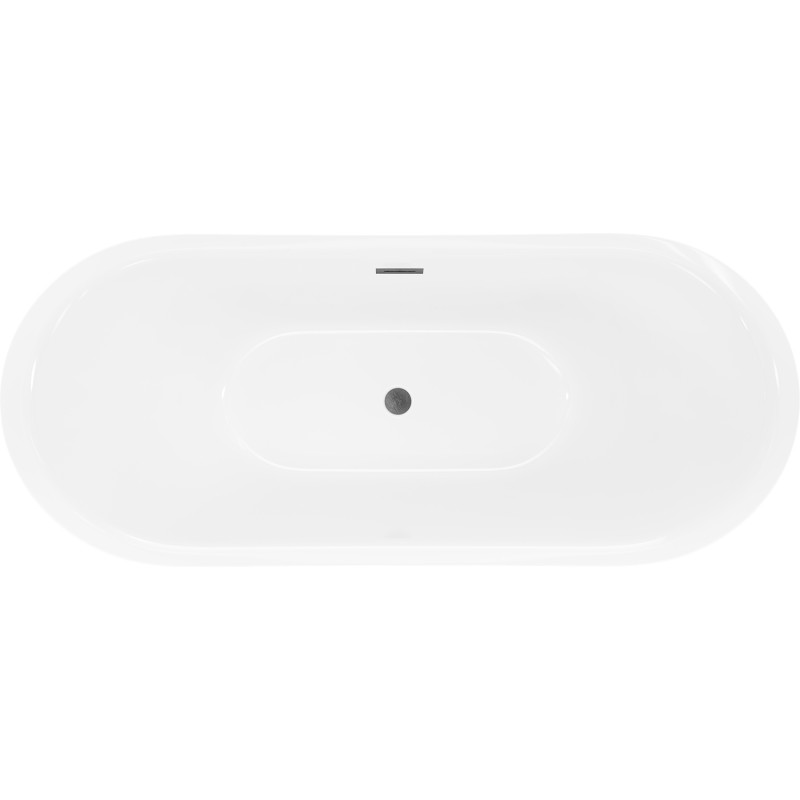 Mexen Lotos baignoire autoportante 150 x 75 cm, blanche, trop-plein gris canon brossé - 52051507700-66