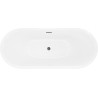 Mexen Lotos baignoire autoportante 150 x 75 cm, blanche, trop-plein gris canon brossé - 52051507700-66