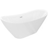 Mexen Lotos baignoire autoportante 150 x 75 cm, blanche, trop-plein en nickel brossé - 52051507700-97