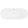 Mexen Lotos baignoire autoportante 150 x 75 cm, blanc/noir, trop-plein chromé - 52051507775-01
