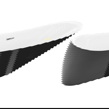 Mexen Lotos baignoire autoportante 150 x 75 cm, blanc/noir, trop-plein doré - 52051507775-50