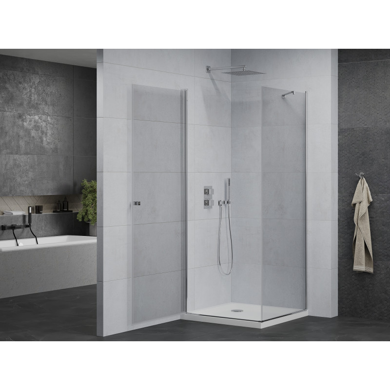 Mexen Pretoria cabine de douche pivotante 80 x 80 cm, transparent, chrome + receveur plat - 852-080-080-01-00-4010