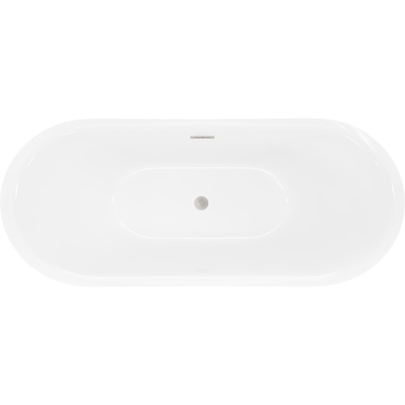 Mexen Lotos baignoire autoportante 150 x 75 cm, blanche/noire, trop-plein en nickel brossé - 52051507775-97