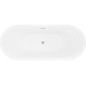 Mexen Lotos baignoire autoportante 150 x 75 cm, blanche/noire, trop-plein en nickel brossé - 52051507775-97