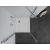 Mexen Pretoria cabine de douche battante 90 x 90 cm, transparent, chromé + receveur Flat - 852-090-090-01-00-4010