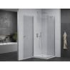 Mexen Pretoria cabine de douche pivotante 90 x 90 cm, transparent, chrome + receveur Flat - 852-090-090-01-00-4010