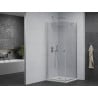 Mexen Pretoria cabine de douche battante 90 x 90 cm, transparent, chromé + receveur Flat - 852-090-090-01-00-4010