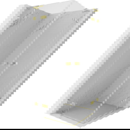 Mexen Lunar L Duo cabine de douche pivotante 120 x 120 cm, transparent, or brossé - 834L-120L-120P-55-00