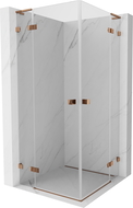Mexen Lunar L Duo cabine de douche pivotante 70 x 70 cm, transparent, or rose - 834L-070L-070P-60-00