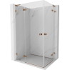 Mexen Lunar L Duo cabine de douche pivotante gauche 85 x 70 cm, transparent, or rose - 834L-085L-070P-60-00