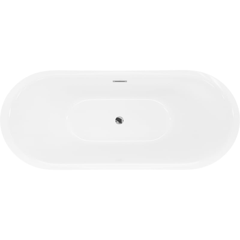 Mexen Lotos baignoire autoportante 160 x 75 cm, blanche, trop-plein chromé - 52051607700-01