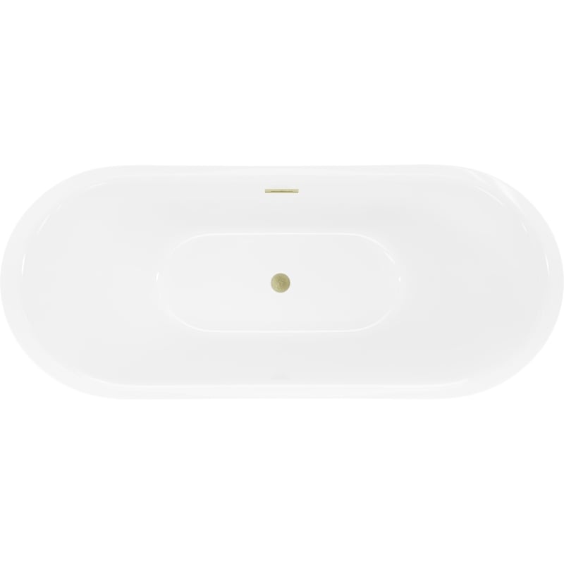 Mexen Lotos baignoire autoportante 160 x 75 cm, blanche, trop-plein or brossé - 52051607700-55