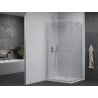Mexen Pretoria cabine de douche pivotante 80 x 90 cm, transparent, chromé + receveur Flat - 852-080-090-01-00-4010