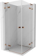 Mexen Lunar L Duo cabine de douche pivotante 90 x 90 cm, transparent, or rose - 834L-090L-090P-60-00