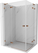 Mexen Lunar L Duo cabine de douche pivotante gauche 95 x 85 cm, transparent, or rose - 834L-095L-085P-60-00