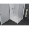 Mexen Pretoria cabine de douche à battant 90 x 80 cm, transparent, chrome + receveur plat - 852-090-080-01-00-4010