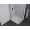 Mexen Pretoria cabine de douche pivotante 90 x 80 cm, transparent, chrome + receveur Flat - 852-090-080-01-00-4010