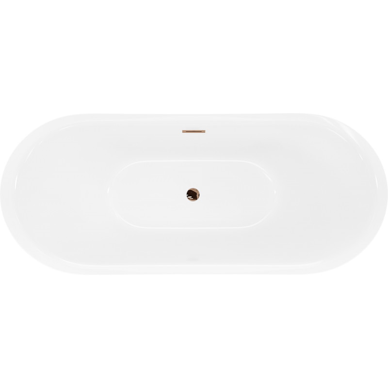 Mexen Lotos baignoire autoportante 160 x 75 cm, blanche/noire, trop-plein or rose - 52051607775-60