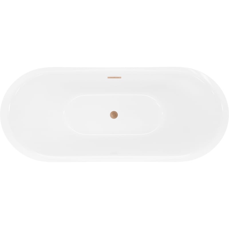 Mexen Lotos baignoire autoportante 160 x 75 cm, blanc/noir, trop-plein cuivre brossé - 52051607775-65