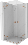Mexen Lunar Duo cabine de douche pivotante 80 x 80 cm, transparent, cuivre brossé - 834-080L-080P-65-00