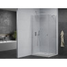 Mexen Pretoria cabine de douche battante 100 x 90 cm, transparent, chromé + receveur Flat - 852-100-090-01-00-4010