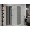 Mexen Roma cabine de douche basculante 120 x 70 cm, graphite, chrome + receveur Flat, blanc - 854-120-070-01-40-4010