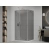 Mexen Roma cabine de douche pivotante 120 x 80 cm, graphite, chrome + receveur Flat, blanc - 854-120-080-01-40-4010