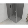Mexen Roma cabine de douche pivotante 120 x 80 cm, graphite, chrome + receveur plat, blanc - 854-120-080-01-40-4010