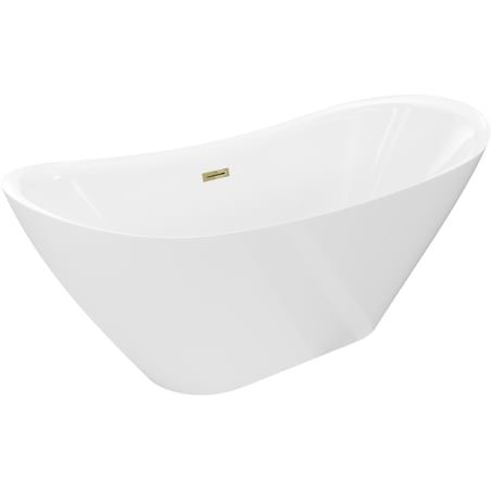 Mexen Lotos baignoire autoportante 170 x 75 cm, blanche, trop-plein doré - 52051707700-50
