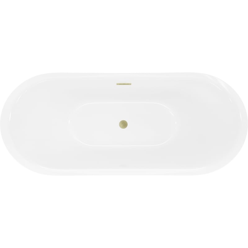 Mexen Lotos baignoire autoportante 170 x 75 cm, blanche, trop-plein or brossé - 52051707700-55