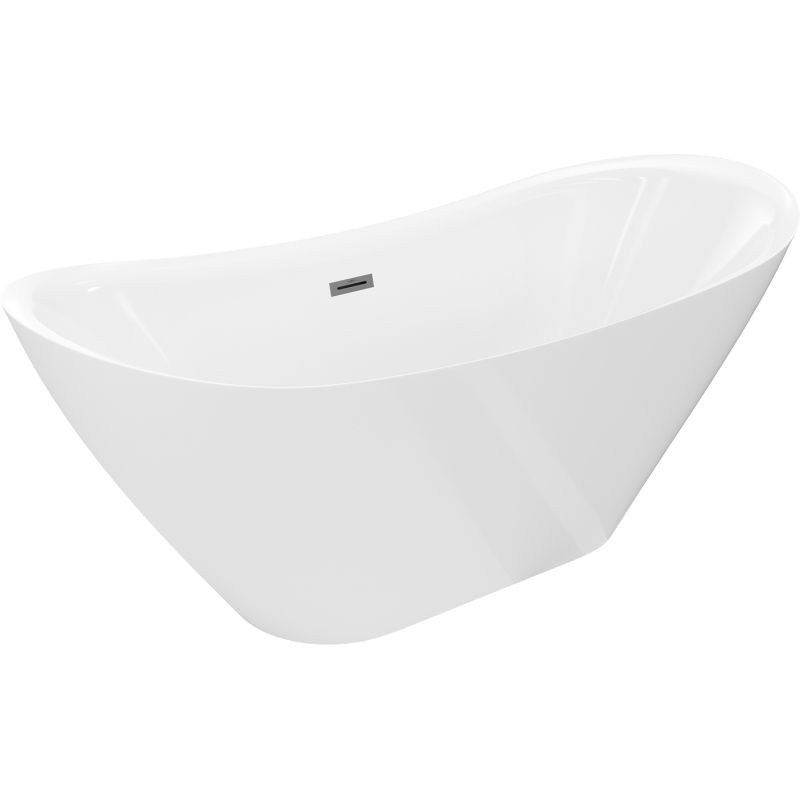 Mexen Lotos baignoire autoportante 170 x 75 cm, blanche, trop-plein gun metal - 52051707700-95