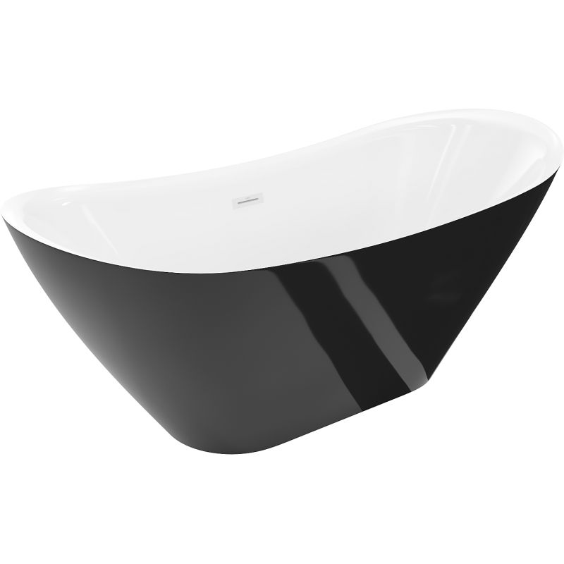 Mexen Lotos baignoire autoportante 170 x 75 cm, blanc/noir, trop-plein blanc - 52051707775-20