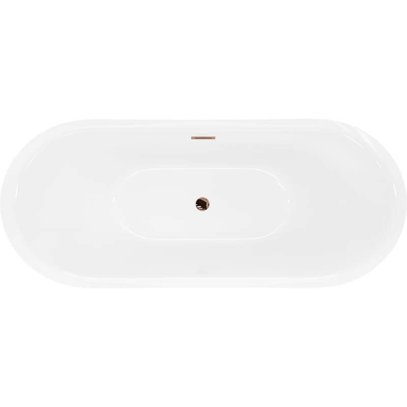 Mexen Lotos baignoire autoportante 170 x 75 cm, blanche/noire, trop-plein or rose - 52051707775-60