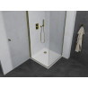Mexen Pretoria cabine de douche pivotante 70 x 70 cm, transparent, doré + receveur plat - 852-070-070-50-00-4010