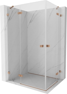 Mexen Lunar Duo cabine de douche pivotante gauche 115 x 70 cm, transparent, cuivre brossé - 834-115L-070P-65-00