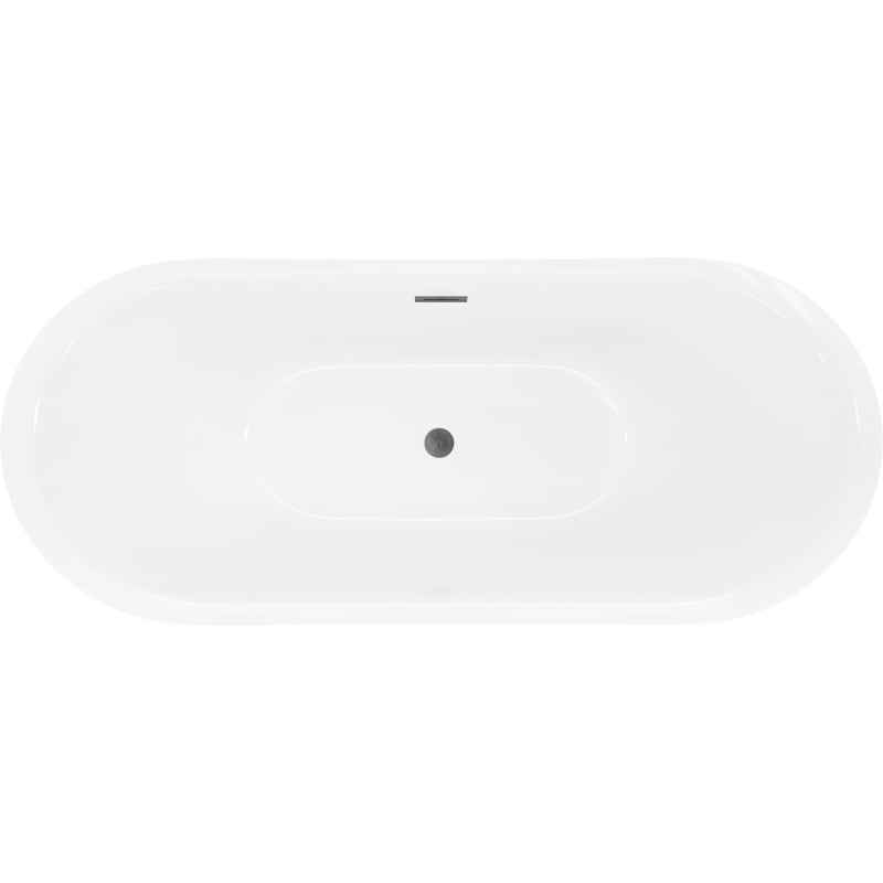 Mexen Lotos baignoire autoportante 180 x 75 cm, blanche, trop-plein gris canon brossé - 52051807700-66