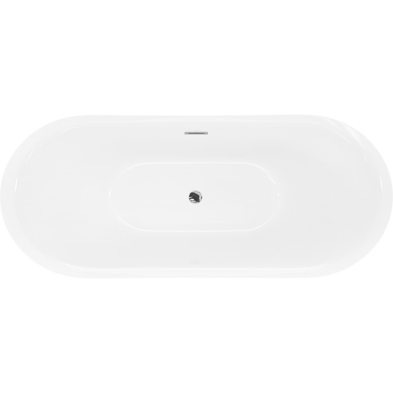 Mexen Lotos baignoire autoportante 180 x 75 cm, blanche/noire, trop-plein chrome - 52051807775-01